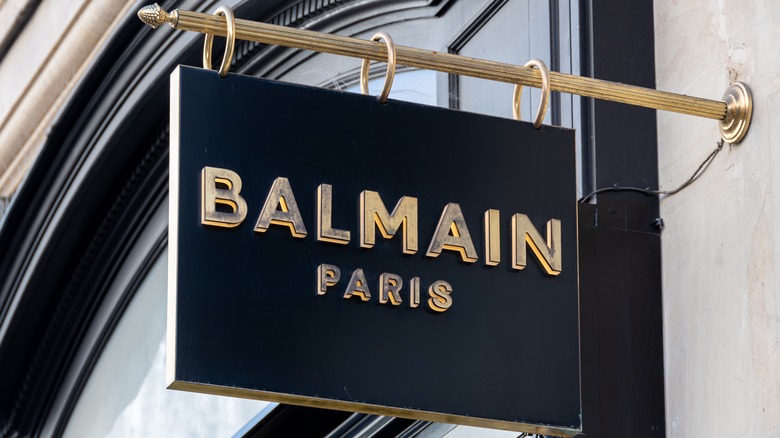 Sign for Balmain, Paris