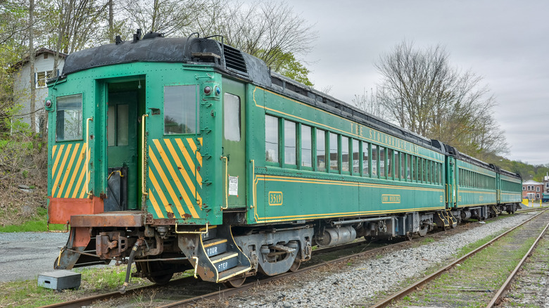 One of the Stourbridge Line's vintage coaches in Honesdale, Pennsylvania