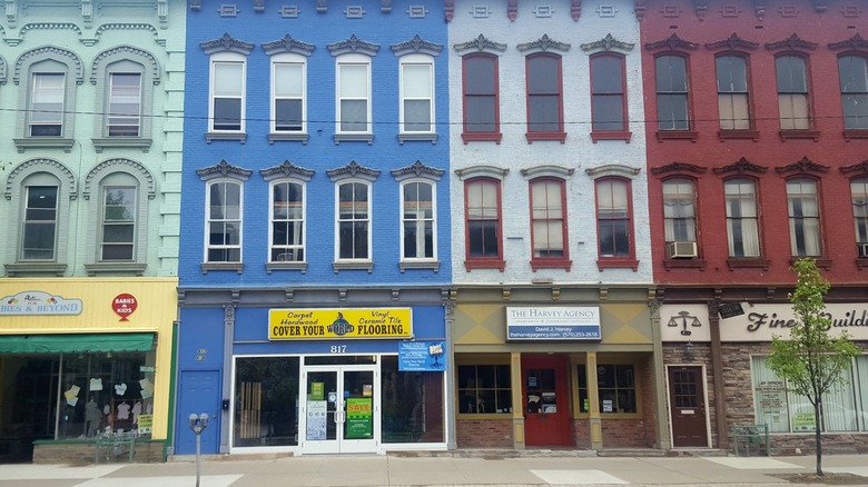 The charming 19th century buildings along Honesdale, Pennsylvania's Main Street