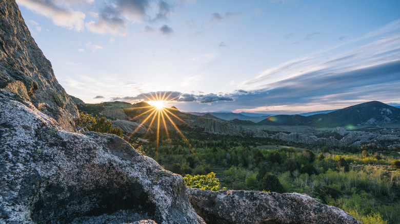 Sunrise of City of Rocks National Reserve