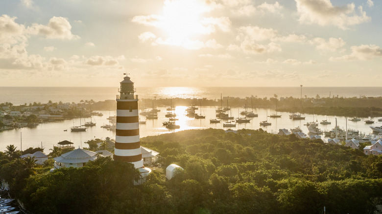 Elbow Reef Lighthouse and Hope Town, Bahamas