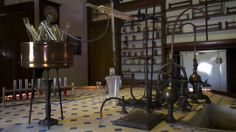 Antique laboratory equipment at Indiana Medical History Muesum