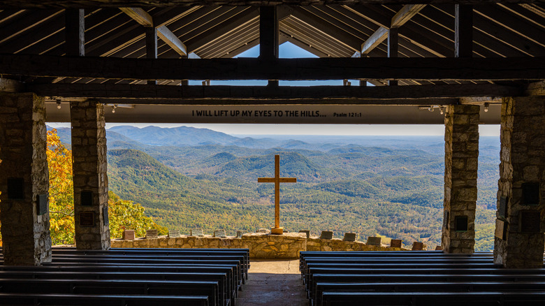 The view of the mountains from Pretty Place Chapel