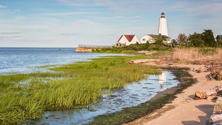 Old Saybrook Connecticut's lighthouse beach