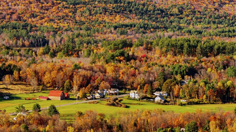 Clarksburg town and The Berkshires fall foliage