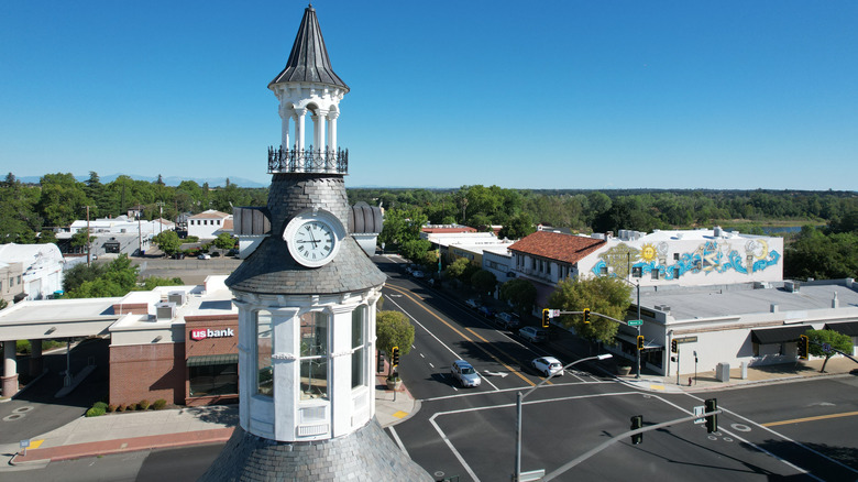 aerial image of main street in Red Bluff