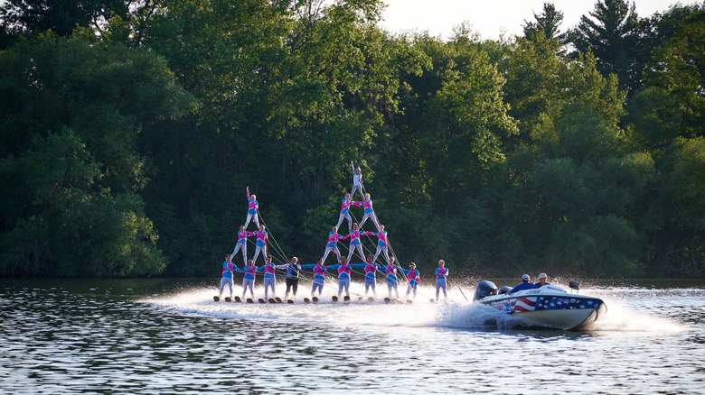 American team on Wolf River in Shawano, Wisconsin