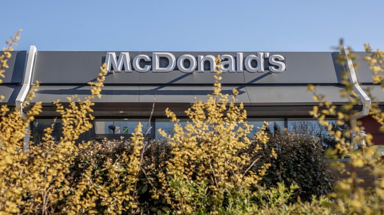 McDonalds roof in Paris appearing over trees