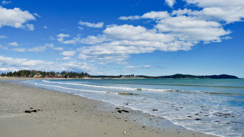 Sand and pebble beach at Roque Bluffs, Maine