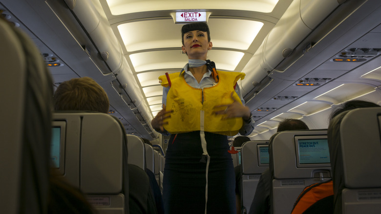 In-flight safety demonstration