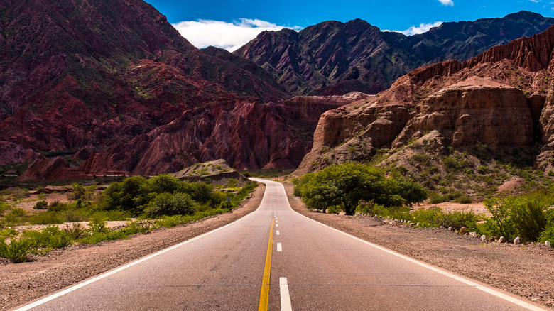 Route through the Andes in Argentina