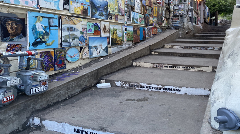 Broadway Stairs Art Walls in Bisbee