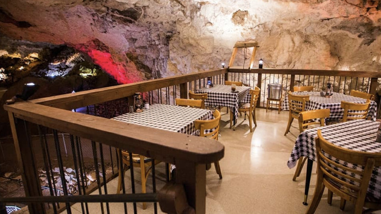 Dining in a cave at Caverns Grotto