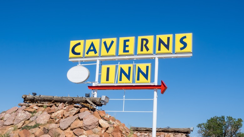 Sign for the Caverns Inn and Restaurant