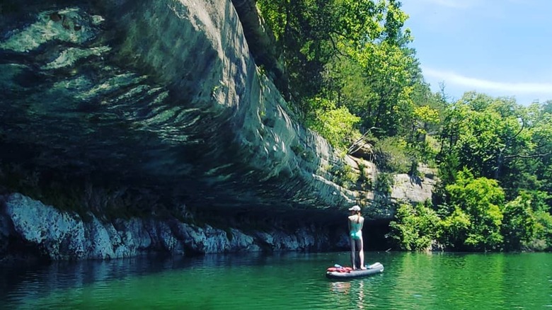 Stand up paddleboarding in Hogscald Hollow, Arkansas