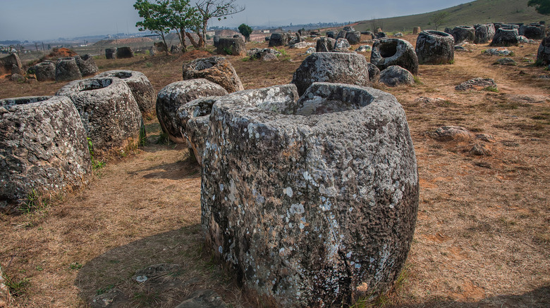 Dozens of jars at one of the sites