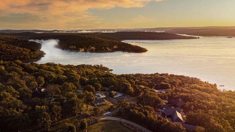 Lake Tenkiller in Oklahoma from above