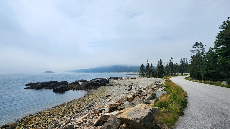 Quiet road coastal Schoodic Peninsula