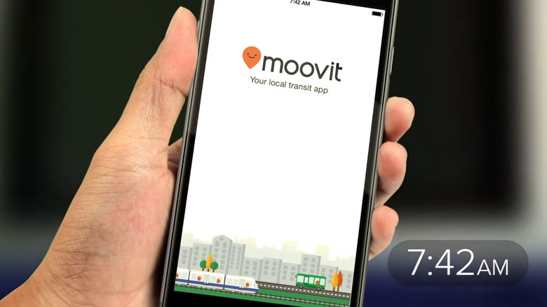 Person using the Moovit app