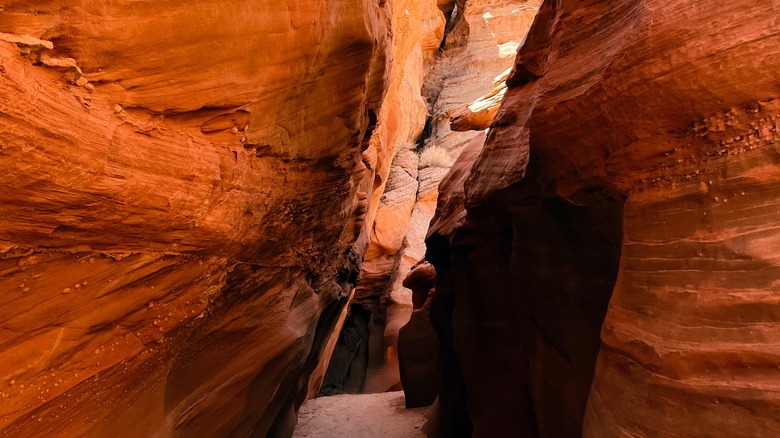 Waterholes Canyon with light streaming through