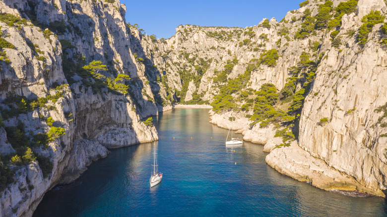 Sailboats in Calanques National Park