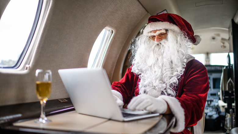 Santa Claus on a laptop