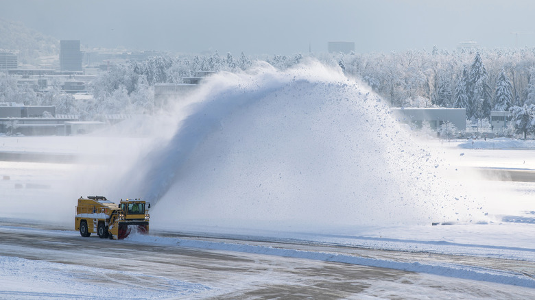 Snow blower at airport