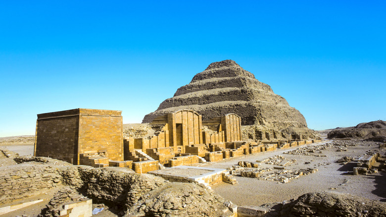 The Step Pyramid of Djoser and other tomb structures in Saqqara, Egypt