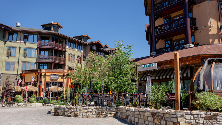 View of Mammoth Lakes downtown in the summer months