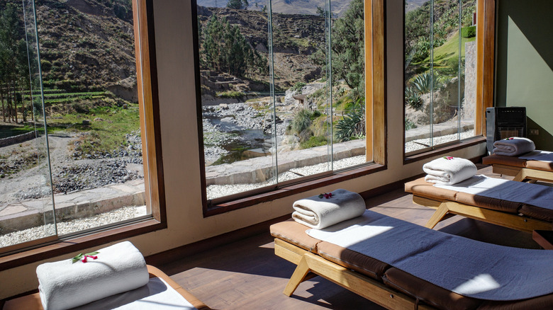 The landscape surrounding the Colca Lodge Spa.