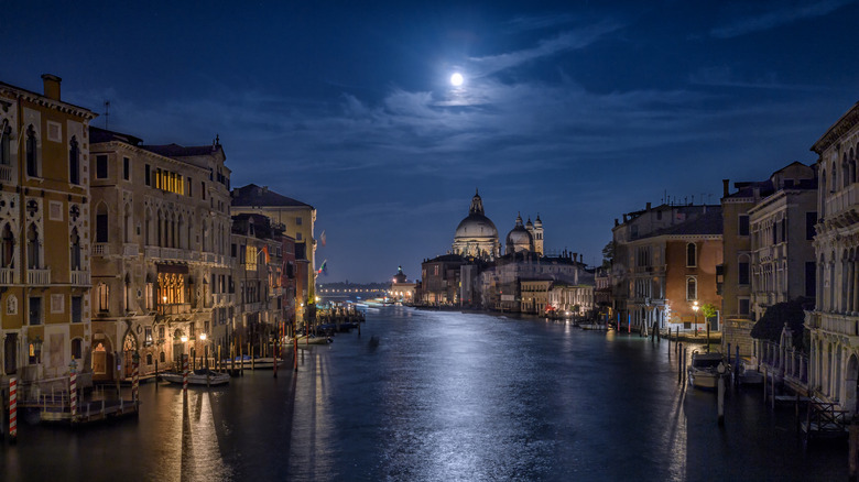 Moonlit canal, Venice