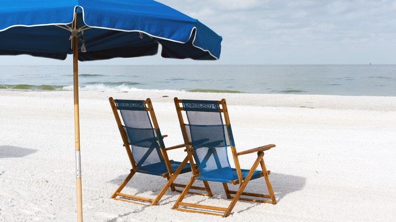 Clearwater Beach chairs in sand