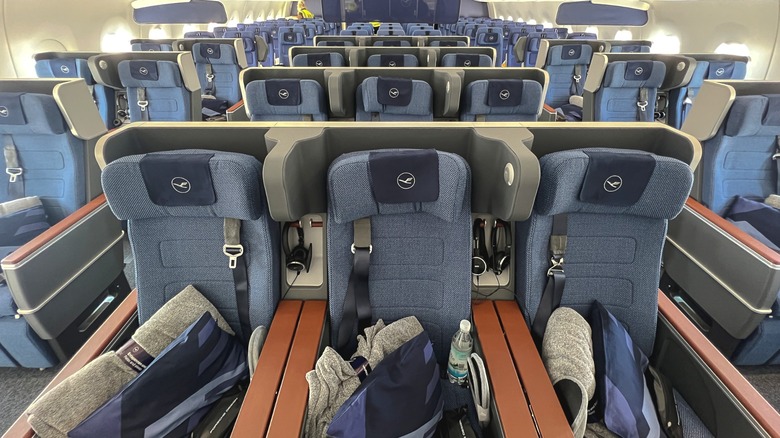 Lufthansa Premium Economy seats on an airplane