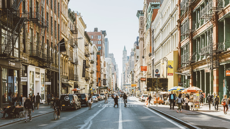 The street of Broadway in SoHo, New York