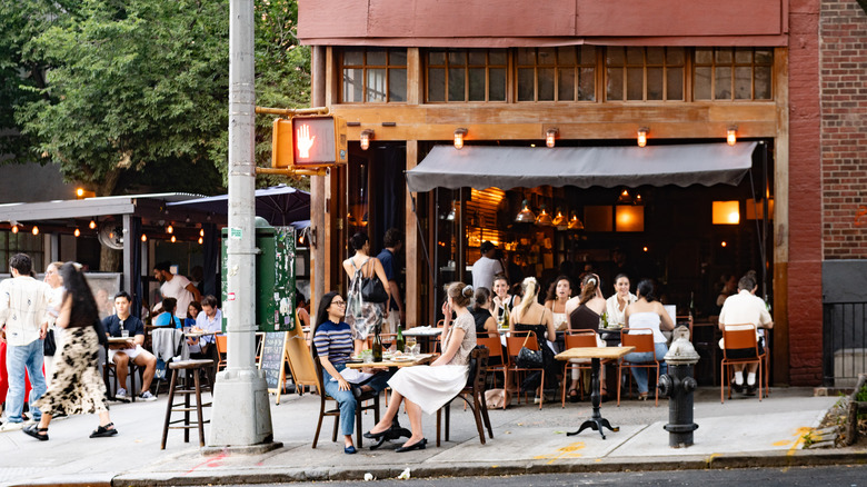 Sidewalk dining in Soho