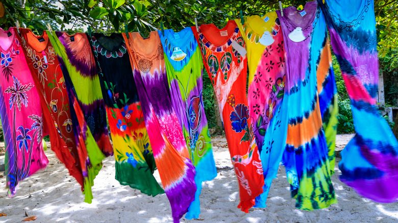 Clothing on beach in Bequia
