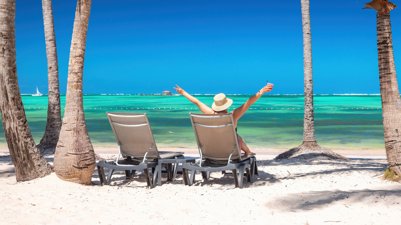 person on a beach vacation