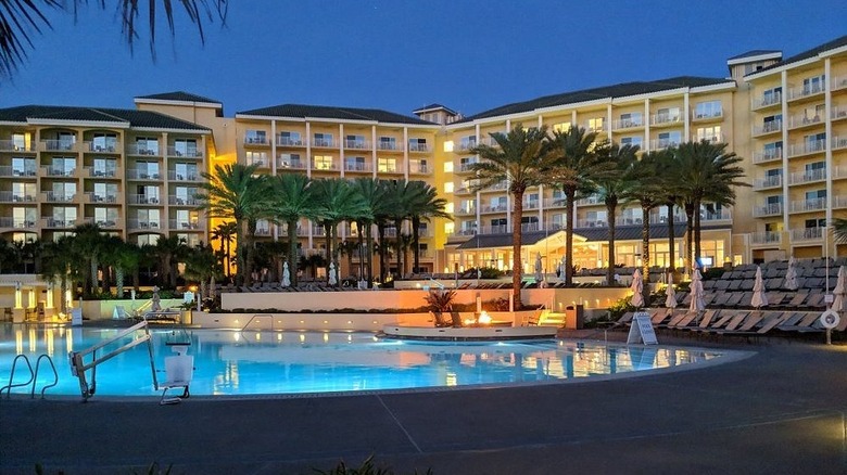 Omni Amelia resort at night