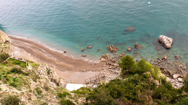 empty beach on Amalfi coast