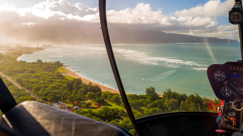 view of Maui from helicopter