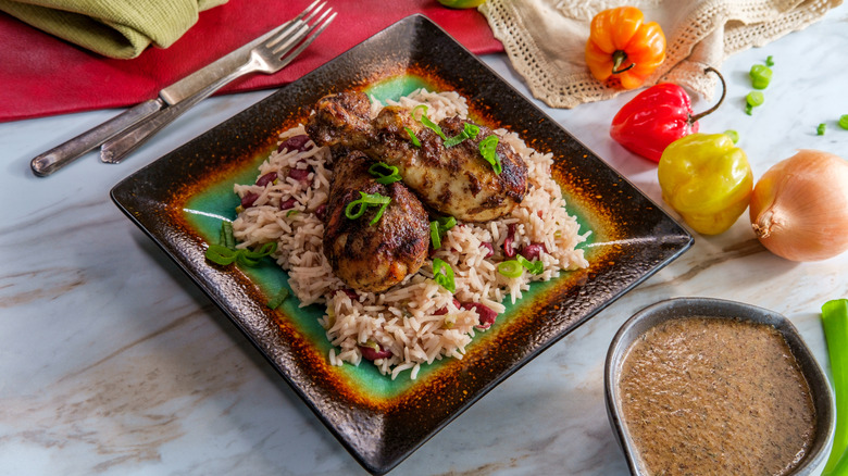 jerk chicken and rice