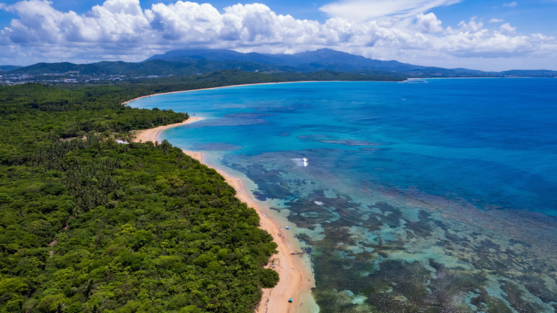 sunny day at the beach in Fajardo, Puerto Rico