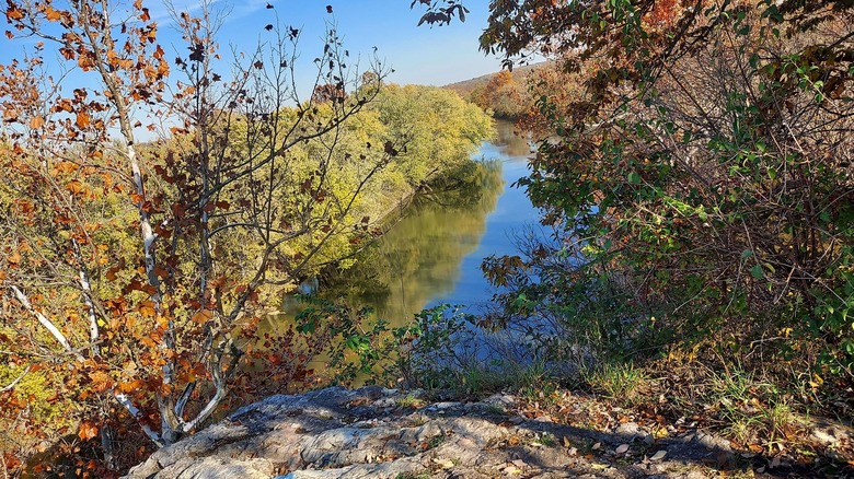 Elevated view of the Wabash River from Hanging Rock National Natural Landmark