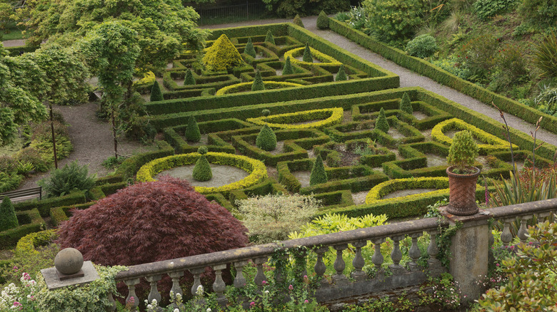 Aerial view of Bantry House's formal Italian garden