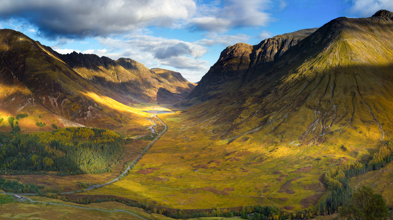 Scottish Highlands, traversable by train using the Caledonian Sleeper service