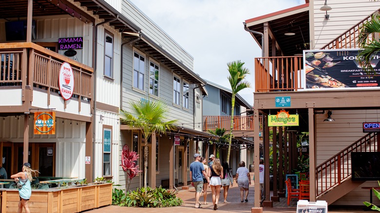 Shopping district in Koloa