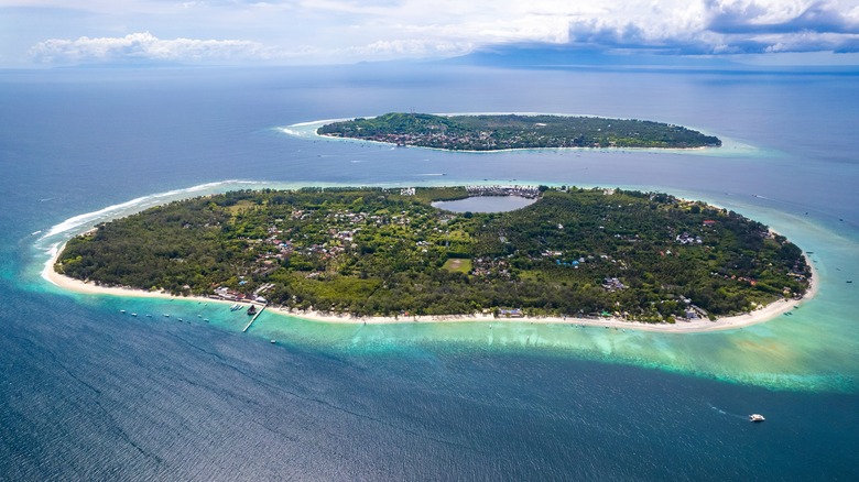 Aerial view of Gili Islands