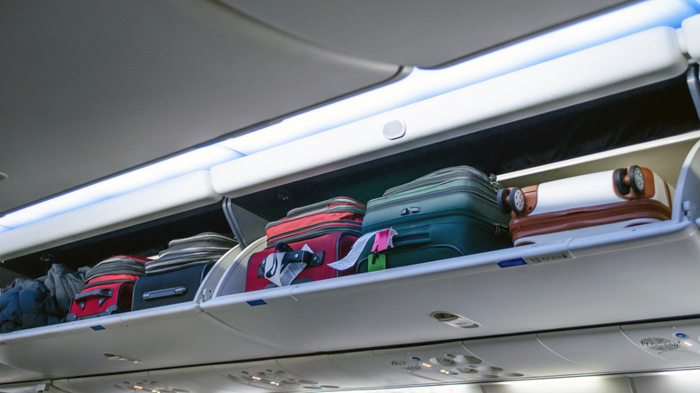 Overhead bins on plane