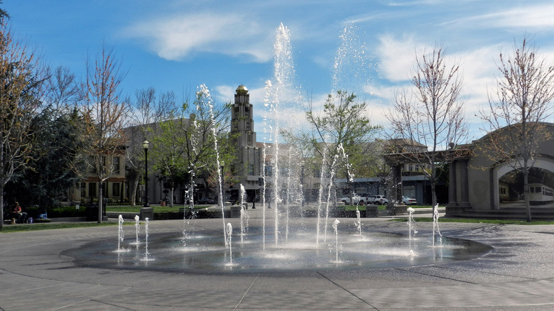 Downtown plaza in Chico, California