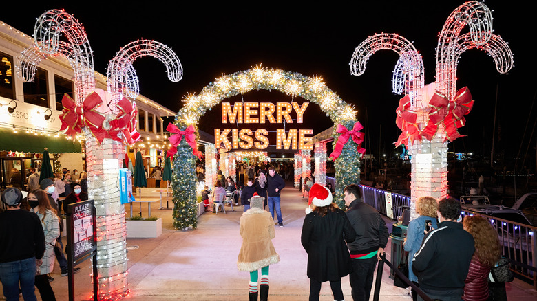 Christmas lights display at Dana Point